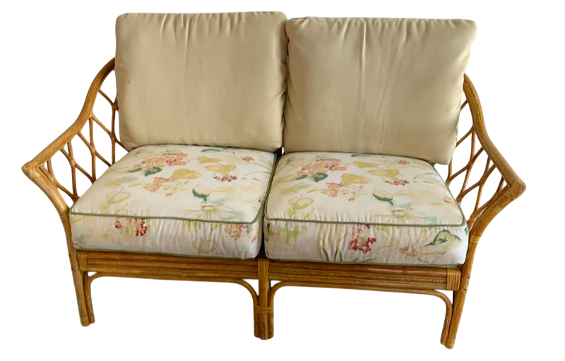 Photo 1 of RATTAN LOVE SEAT WITH CUSHIONS