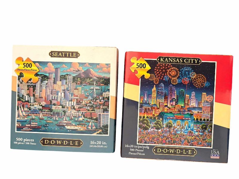 Photo 1 of (4)PCS DOWDLE PUZZLES “CITIES”