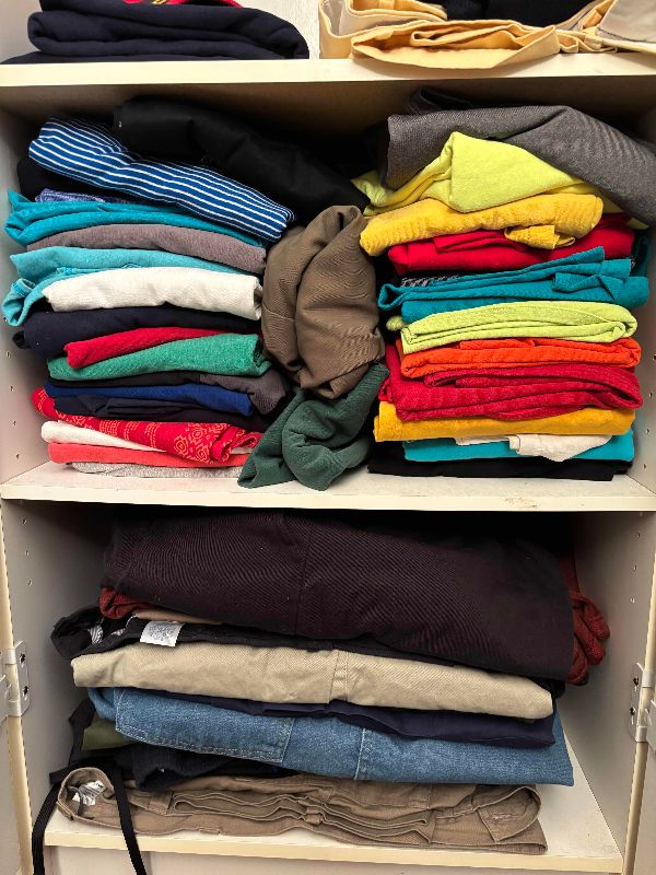 Photo 1 of CONTENTS OF INSIDE & TOP OF CABINET: CLOTHES SIZE 2X-4X (CABINET NOT INCLUDED)
