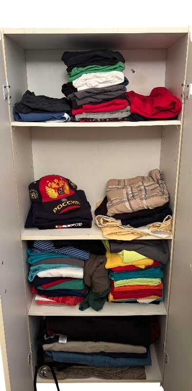 Photo 1 of CONTENTS OF INSIDE & TOP OF CABINET: CLOTHES SIZE 2X-4X (CABINET NOT INCLUDED)