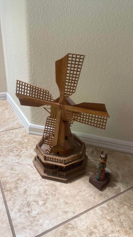 Photo 1 of WOOD SOUVENIRS - WINDMILL H15”& TOTEM POLE