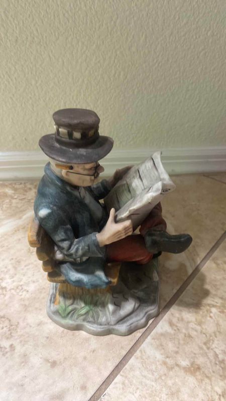 Photo 1 of RACING FORM MAN READING NEWSPAPER FIGURINE H7”