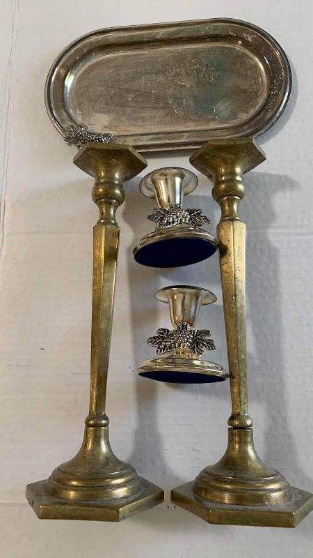 Photo 1 of CANDLESTICKS AND SERVICE TRAY