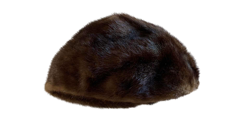 Photo 1 of VINTAGE BROWN MINK FUR PILLBOX HAT