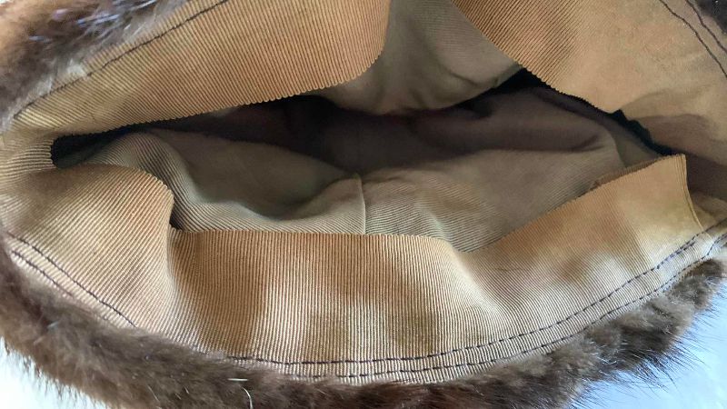 Photo 1 of VINTAGE BROWN MINK FUR PILLBOX HAT