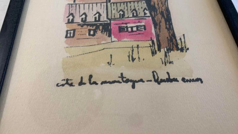Photo 1 of VINTAGE QUEBEC WATERCOLOR 19” X 9”
