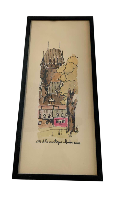 Photo 1 of VINTAGE QUEBEC WATERCOLOR 19” X 9”