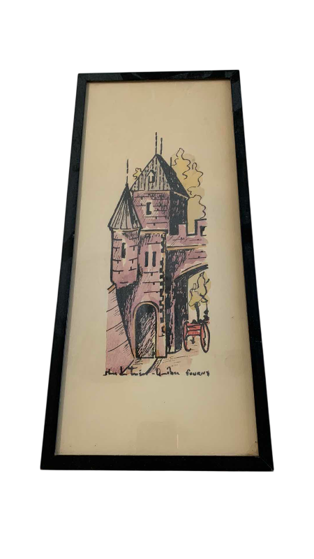 Photo 1 of VINTAGE QUEBEC WATERCOLOR 19” X 9”