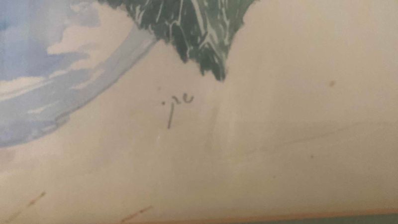 Photo 1 of FRAMED VINTAGE FLORAL SIGNED ARTWORK 20” X 16 1/2”