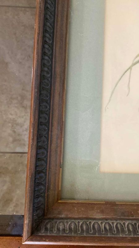 Photo 1 of FRAMED VINTAGE FLORAL SIGNED ARTWORK 20” X 16 1/2”