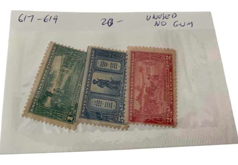 Photo 1 of UNITED STATES 1925 LEXINGTON-CONCORD SESQUICENTENNIAL STAMPS