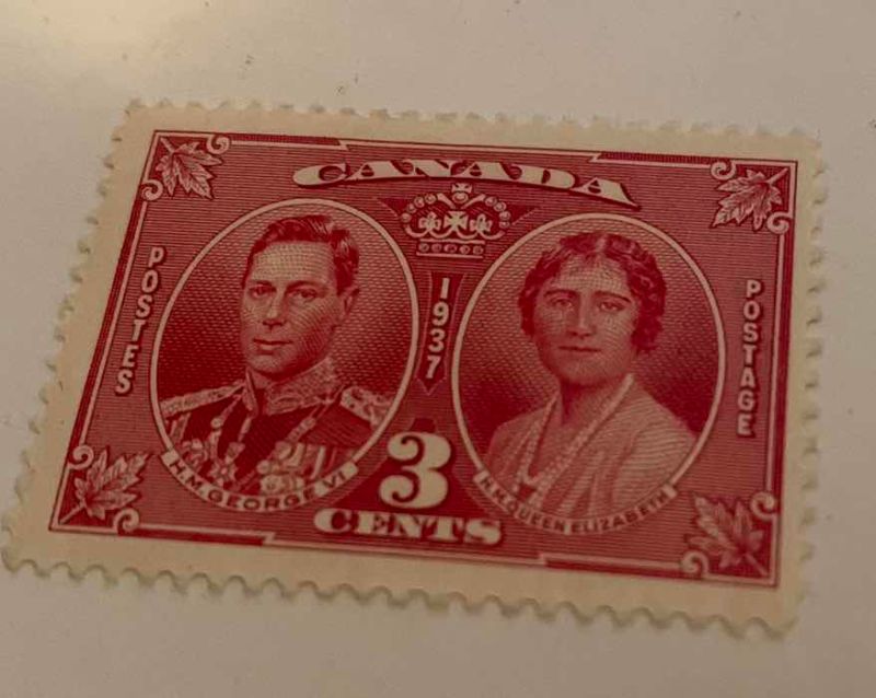 Photo 1 of CANADA 1937 3-CENT CORONATION COMMEMORATIVE STAMP