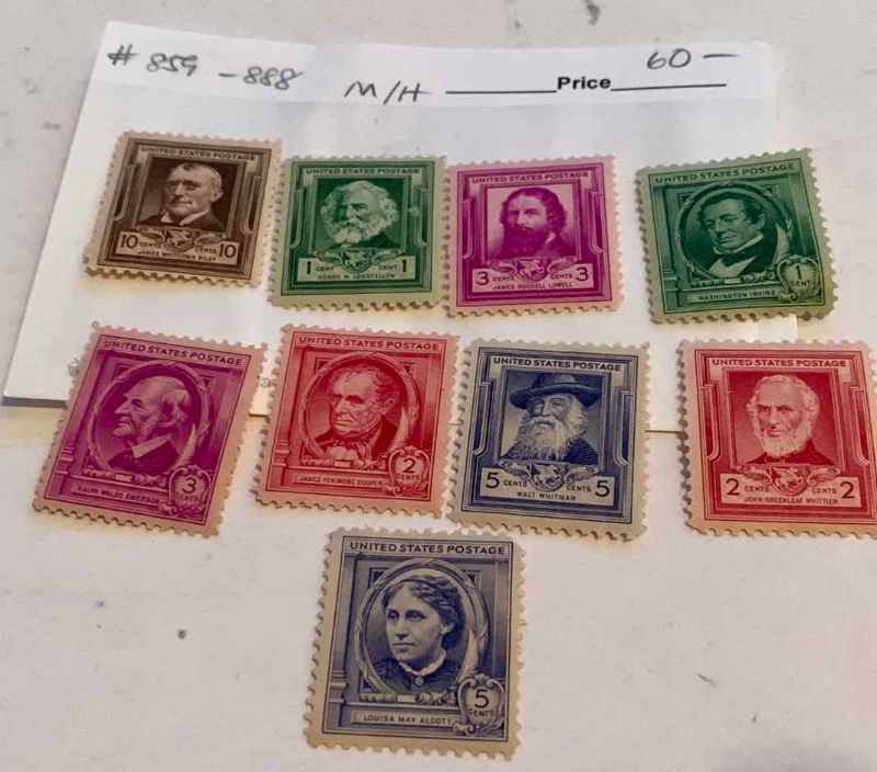 Photo 1 of UNITED STATES 1940 FAMOUS AMERICANS STAMPS