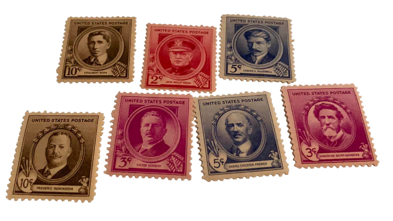 Photo 1 of UNITED STATES 1940 FAMOUS AMERICANS STAMPS