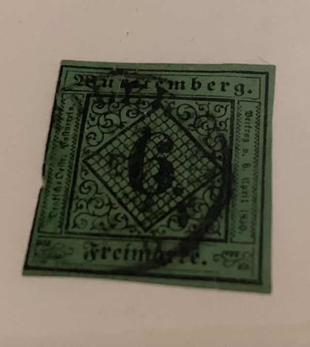 Photo 1 of WUTTEMBERG 1851 STAMP