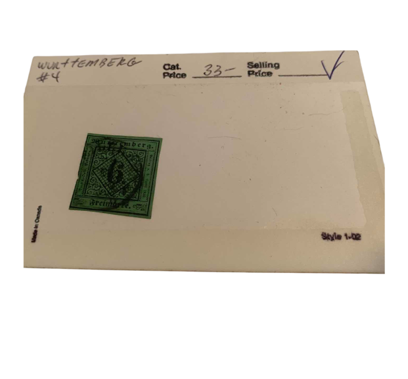 Photo 1 of WUTTEMBERG 1851 STAMP