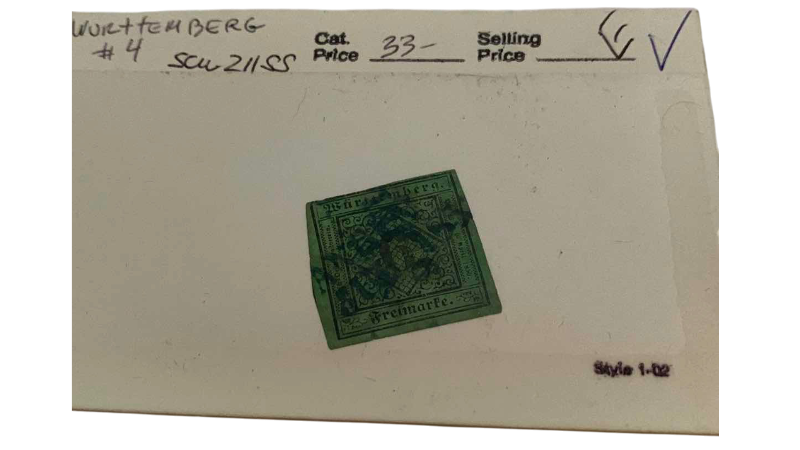 Photo 1 of WUTTEMBERG 1851 STAMP