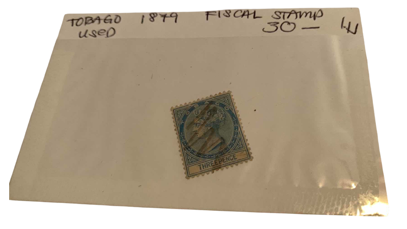 Photo 1 of TOBAGO 1879 FISCAL STAMP