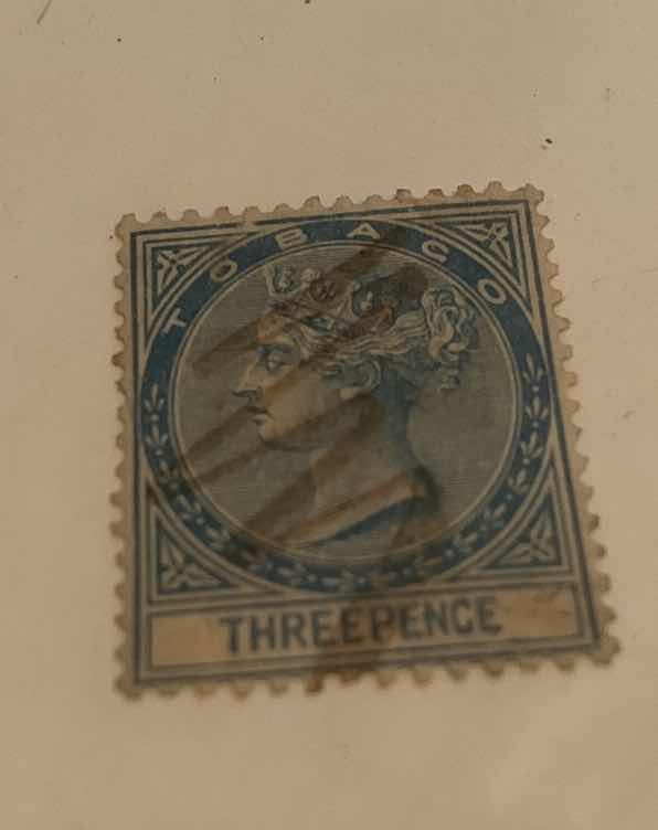 Photo 1 of TOBAGO 1879 FISCAL STAMP