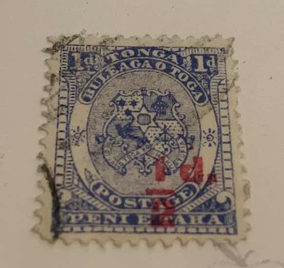 Photo 1 of TONGA 1892 ULTRAMARINE STAMP