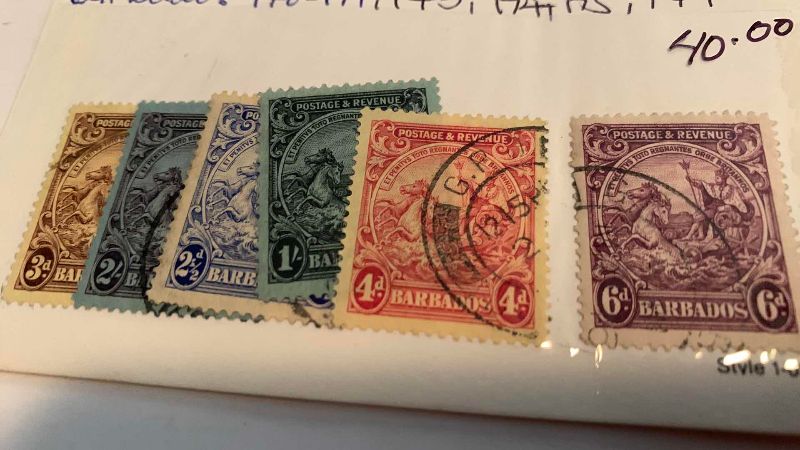 Photo 1 of BARBADOS 1937 BRITANNIA STAMPS