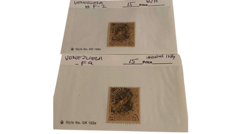 Photo 1 of VENEZUELAN 1900 REGISTRATION SIMON BOLIVAR STAMPS
