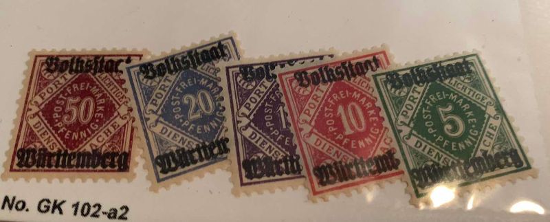 Photo 1 of WIRTTENBERG 1875 AND 1919 STAMPS