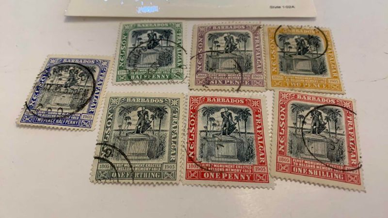 Photo 1 of BARBADOS 1906 NELSON CENTENARY STAMPS