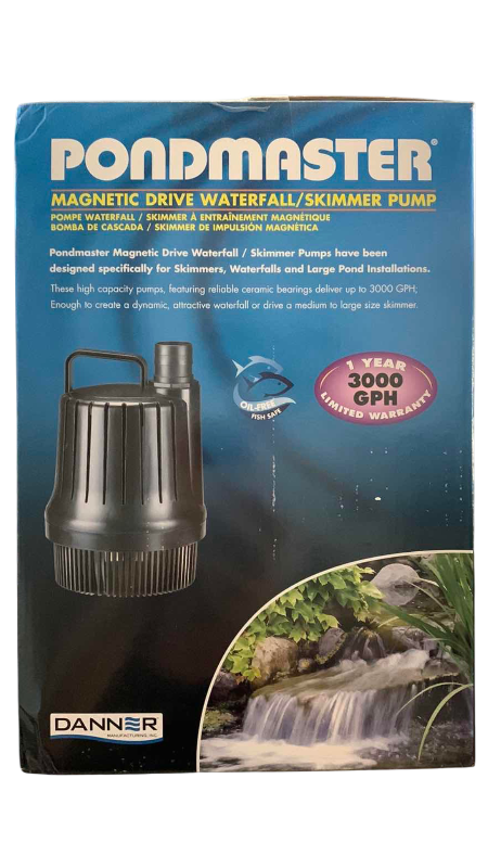 View 1 of PONDMASTER MAGNETIC DRIVE WATERFALL SKIMMER PUMP 3000 GPH