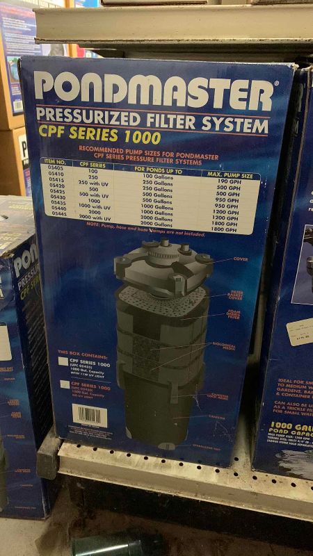 View 2 of $176 PONDMASTER PRESSURIZED FILTER SYSTEM CPF SERIES 1000, 1000 GALLON POND CAPACITY
