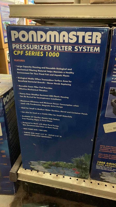 View 4 of $176 PONDMASTER PRESSURIZED FILTER SYSTEM CPF SERIES 1000, 1000 GALLON POND CAPACITY