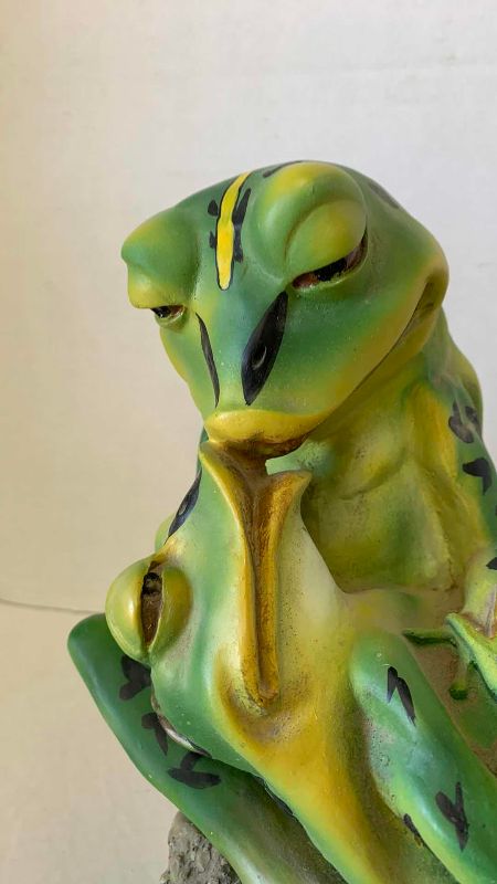 View 2 of RESIN KISSING FROGS SCULPTURE 11 X 9 1/2