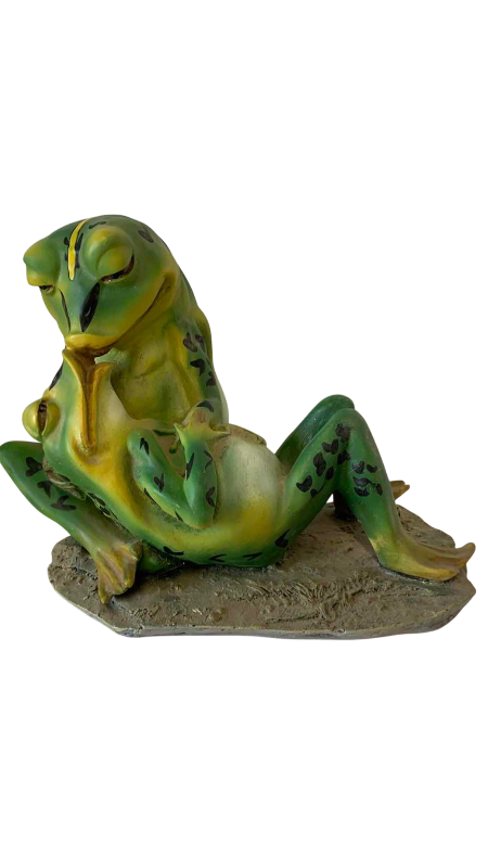 View 1 of RESIN KISSING FROGS SCULPTURE 11 X 9 1/2