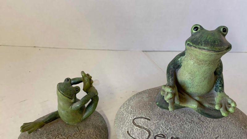 View 2 of PAIR OF YOGA FROGS 6” X 6“