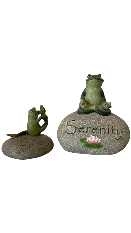 View 1 of PAIR OF YOGA FROGS 6” X 6“
