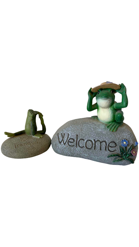 View 1 of TWO RESIN FROGS TALLEST 6"