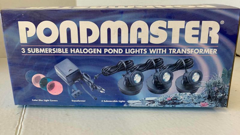 View 2 of PONDMASTER THREE SUBMERSIBLE HALOGEN POND LIGHTS WITH TRANSFORMER