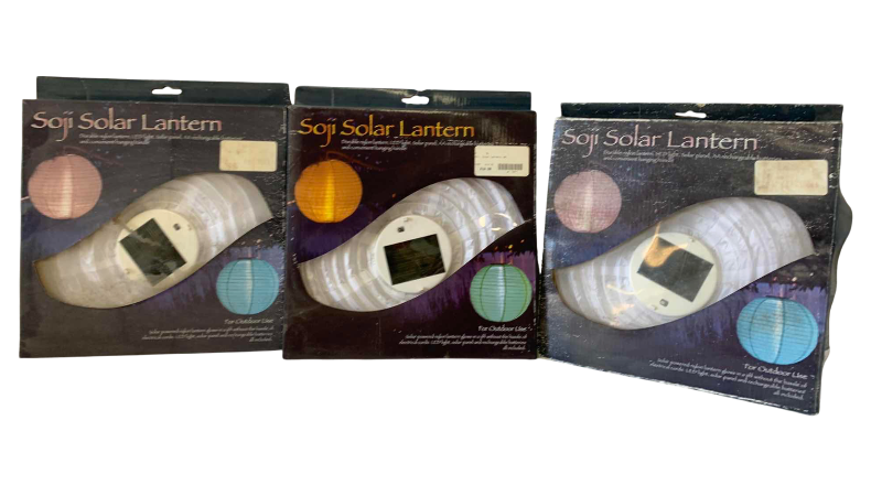 View 1 of THREE SOJI SOLAR LANTERNS