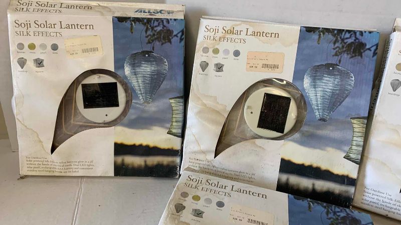 View 2 of FOUR SOJI SOLAR LANTERNS SILK EFFECTS