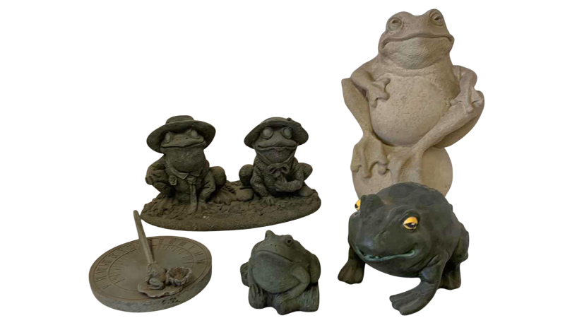 View 1 of ASSORTED RESIN FROGS TALLEST 8 INCHES