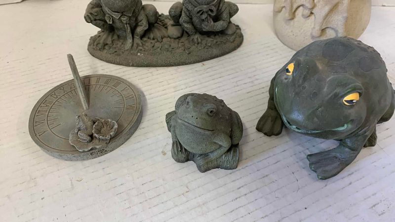 View 2 of ASSORTED RESIN FROGS TALLEST 8 INCHES