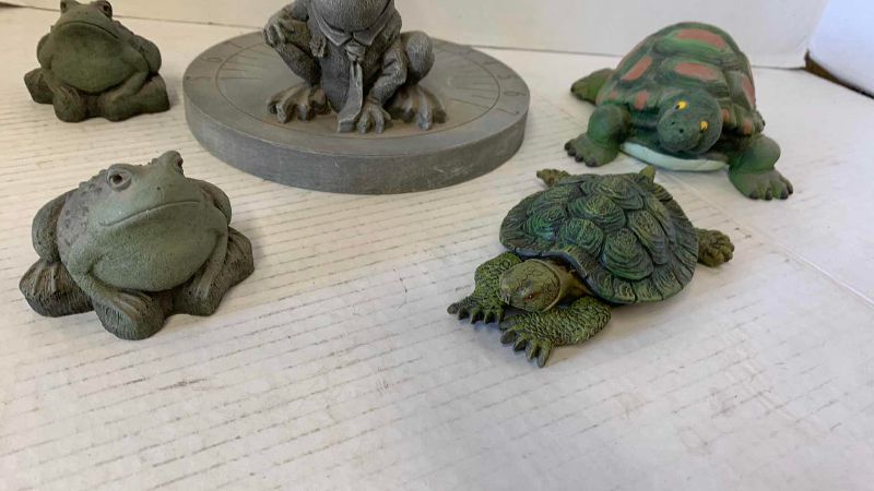View 3 of FROG SUNDIAL AND ASSORTED TURTLES AND FROGS