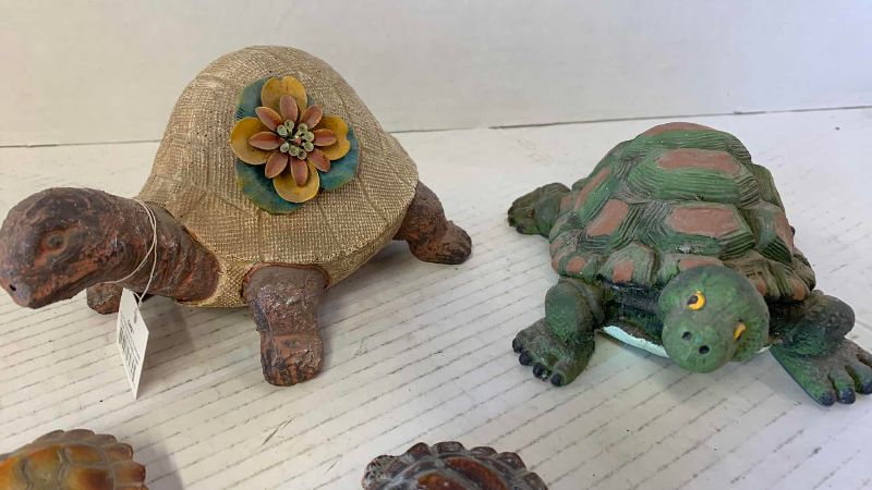View 2 of FOUR RESIN FROGS TALLEST 4 INCHES
