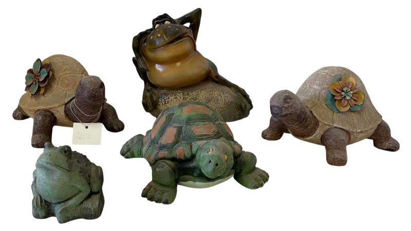 View 1 of ASSORTED FROGS AND TURTLES TALLEST 6 INCHES
