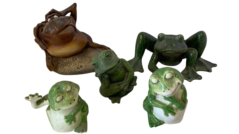 View 1 of ASSORTED FROGS, INCLUDING SALT AND PEPPER SHAKER TALLEST 6 INCHES