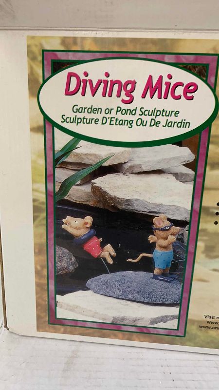 View 2 of POLY RESIN DIVING MICE PAWN SCULPTURE
