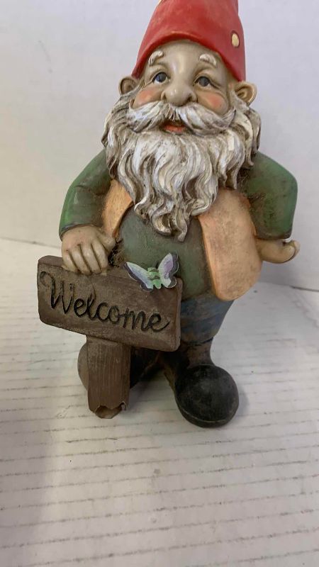 View 3 of PAIR OF GARDEN GNOMES LONGEST 9 1/2” WIDE