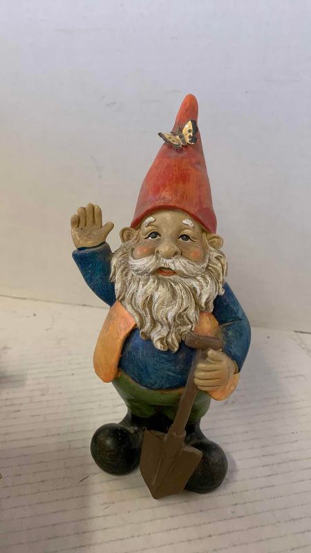 View 3 of PAIR OF GARDEN GNOMES LONGEST 9 1/2” WIDE