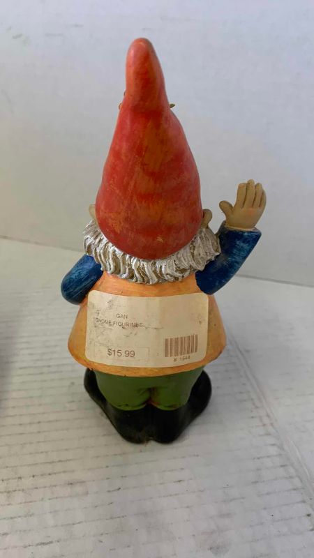 View 3 of PAIR OF GARDEN GNOMES LONGEST 9 1/2” WIDE