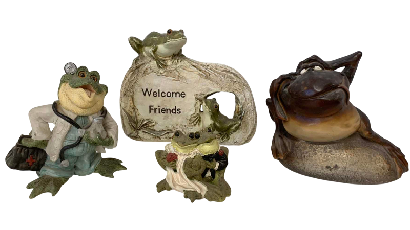 View 1 of FOUR FROG SCULPTURES WIDE IS 7” LONG